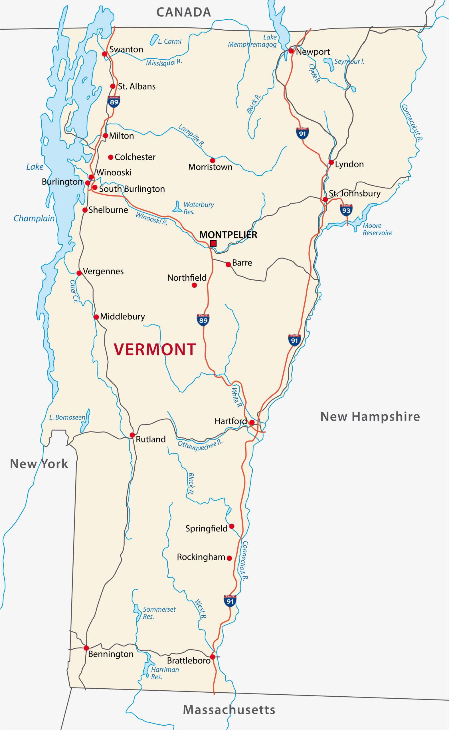 vermont road map